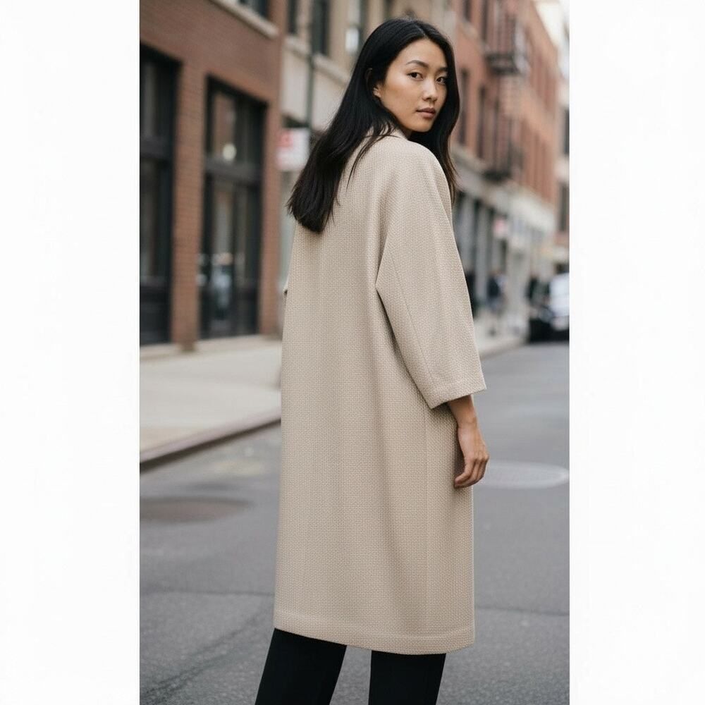 Balmain Paris 100% Cashmere Woven Coat Beige size 4/6 - Picture 2 of 14